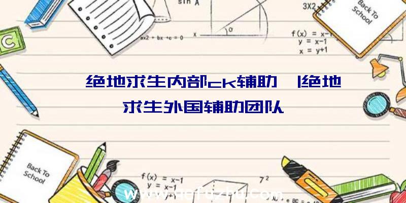 「绝地求生内部ck辅助」|绝地求生外国辅助团队